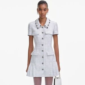 self-portrait Blue Boucle Mini Dress Size: US10 - MSRP $585 - NWT